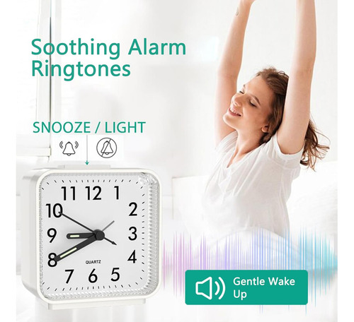 Reloj Despertador Analógico Con Alarma Y Luz Nocturna