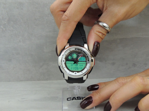 Relógio Casio Termômetro Mod: Aqf-102w-7bvdf - Nf E Garantia