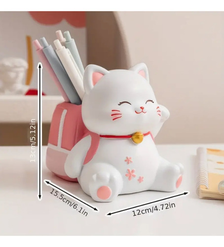 Organizador De Escritorio Gato Kawaii