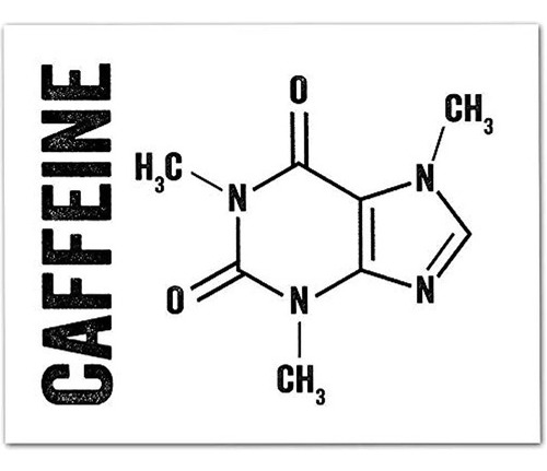 Molécula De Cafeína Lámina Tipográfica Sin Marco 11x14
