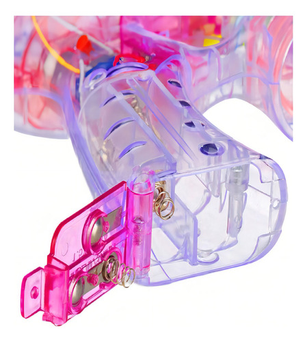 2 Pistola Burbujas Electrica Con Luz Sonido Incluye Baterias Color Transparente