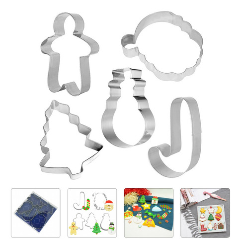 Adorable Juego De Moldes Navideños Para Galletas De Acero
