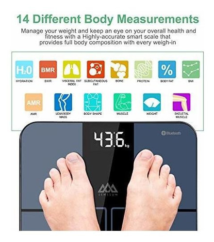 Balanza Composicion Corporal 14 Mediciones Bluetooth Senssun