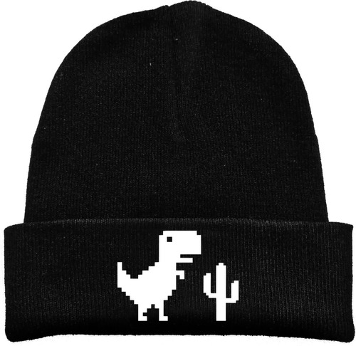 Gorro Lana Dinosaurio Google Vintage Tv Estampado Urbanoz