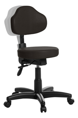 Cadeira De Escritório Goldflex Giratoria Ergonômica Café Com Estofado De Couro Sintético