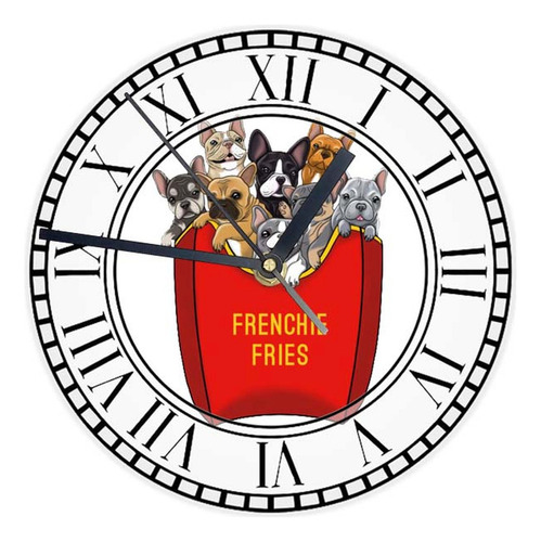 Reloj Redondo Madera Brillante Cachorros Mod 93