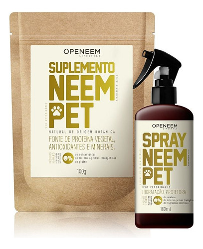 Combo Pet Zen - Spray Neem Protetor + Suplemento Neem Em Pó