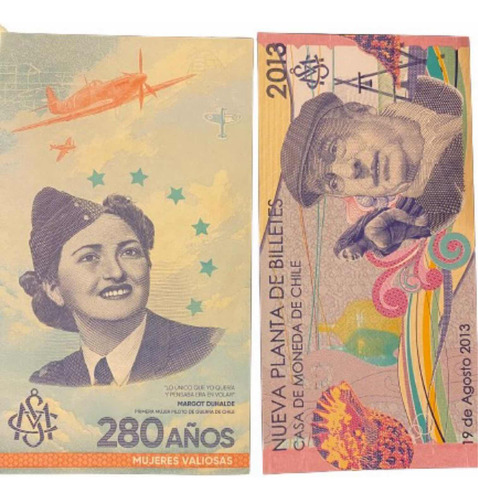 Set4 Billete E Impreso Conmemorativo Casa Moneda Chile