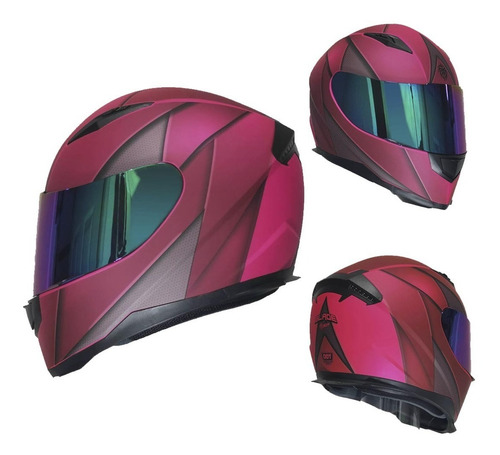 Casco Para Moto Cerrado Kov Novak Blade Rosa/ Gris