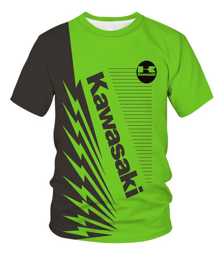 Playera De Manga Corta Con Impresión 3d De Kawasaki