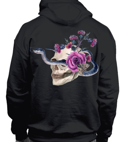 Sudadera Diseño De Craneo Rosales Vibora Unisex