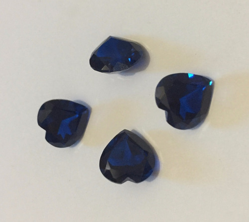 Zafiro Sintetico Corte Corazon 8x8mm
