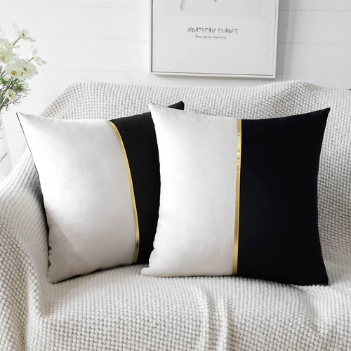 Otostar Black White White Velvet Show Almohon Capas De De La