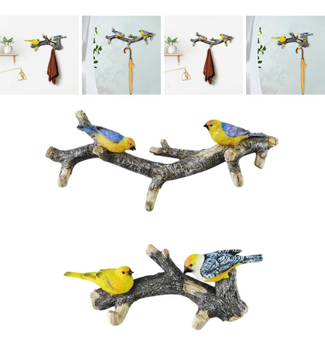 Pack De 2 Percheros Bird Coat Hooks Perchas Para Colgar