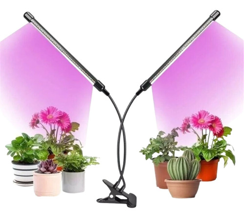 Lámpara Luz Led Uv Cultivo Interior Plantas 2 Tubos