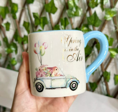 Caneca Coelho Da Páscoa 400ml Xícara Com Colher
