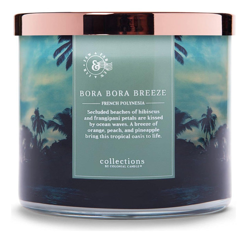 Bora Bora Breeze - Vela Perfumada En Frasco, Colección Trave