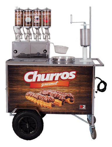 Carrinho De Churros Fritador Elétrico E Gás Masseira Fuso