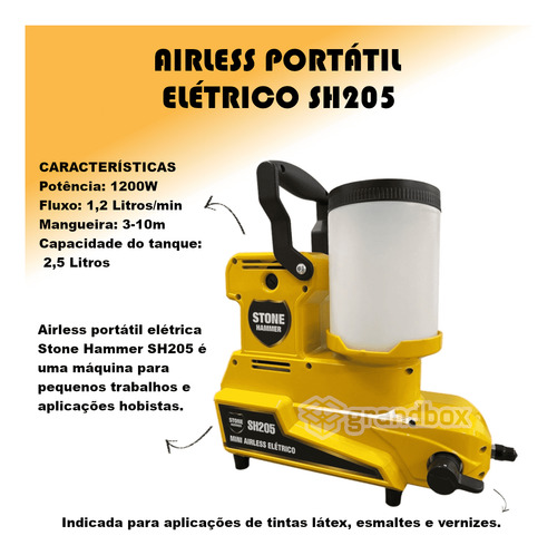 Pintura Airless Portátil Sh205 Stone Hammer 1,2l/min 1200w