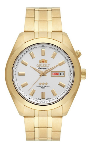 Relógio Orient Masculino Automático 469gp075 S1kx Dourado Cor do fundo Prata