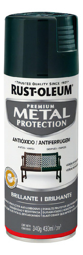 Pintura Aerosol Rust Oleum Antióxido Metal Protection Color Verde Bosque Brillante