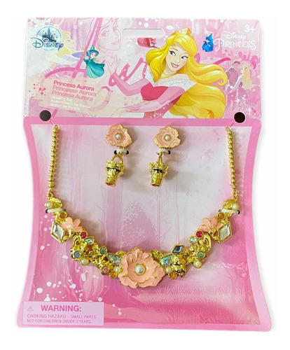 Aurora Bella Durmiente Set De Joyas Collar Y Aretes Disney