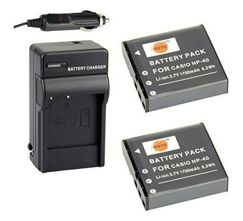 Dste® 2 X Np40 Bateria Dc73 Viaje Y Adaptador De Cargador D