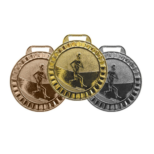 80 Medalhas 45mm Corrida - Ouro Prata Bronze - Aço Com Fita