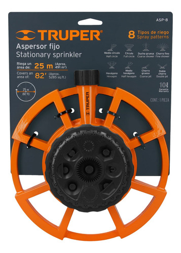 Aspersor Metálico Con 8 Funciones Truper 10328