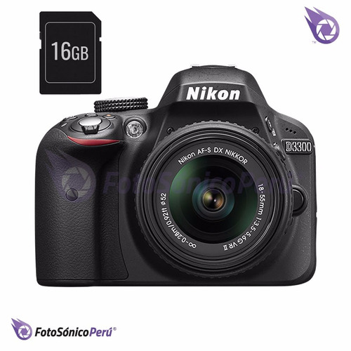 Cámara Reflex Nikon D3300 Con Lente 18-55 + Memoria 16gb