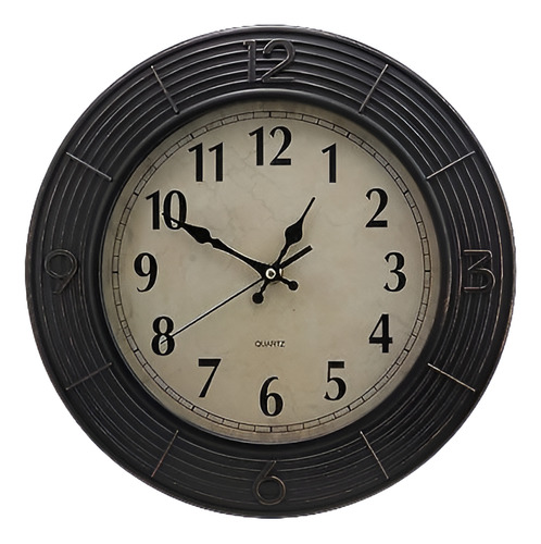 Oscuro Marrón 30cm Redondo Reloj De Pared Rústico De Anillos