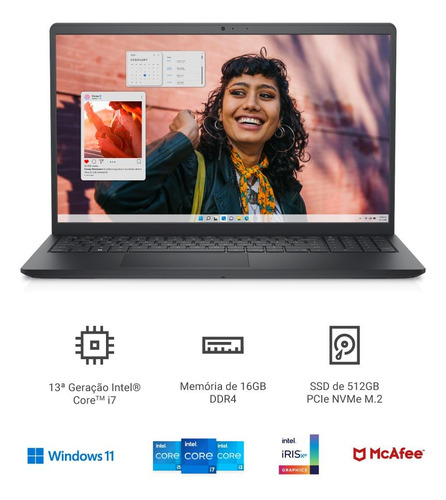 Notebook Dell 15.6 Fhd Intel I7 16gb 512gb Ssd