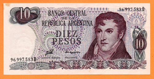 Billete 10 Pesos Ley, Bottero 2361, Año 1976 Exc 