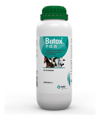 Butox Carrapaticida P Ce25 Elimina Larvas, Carrapatos, Nifas, Machos, Fêmeas , Mosca Do Chifre,  Pulverizacão 1 Litro