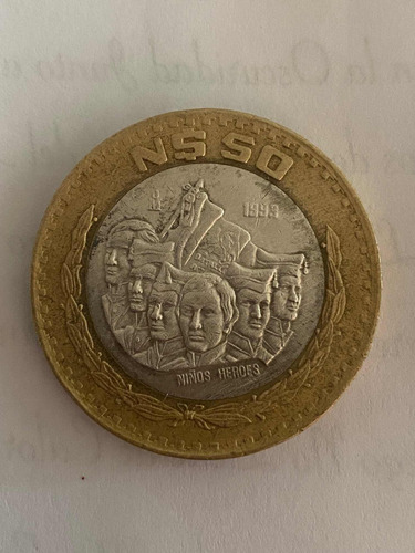 Moneda Niños Héroes $50 Pesos (Usado)