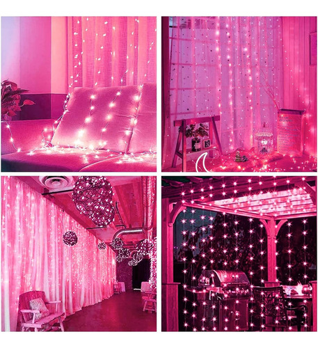 Lámpara De Cortina Usb Con Control Remoto, 600 Luces, 6 X 3