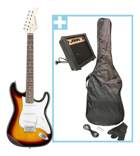 Combo Guitarra Electrica + Amplificador + Funda Y Accesorios