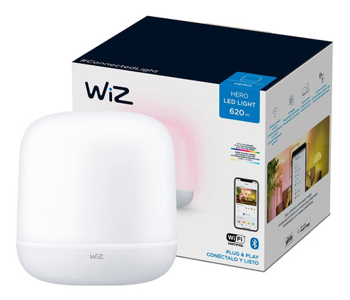 Lámpara De Mesa Wiz Hero Wifi + Bluetooth 9w L/cda A Fr+ Rgb