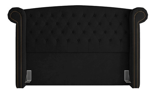 Cabeceira Cama Box Casal Queen 160cm Provença Com Calçadeira Cor Preto