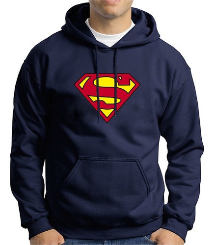 Buzo Buso Saco Hoodies  Azul Acero Lodo De Superman