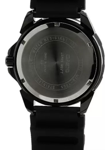 Reloj Casio Mtd-1065b-1a2 Hombre 10atm Correa Negro Bisel Negro Fondo Negro MTD-1065B-1A2
