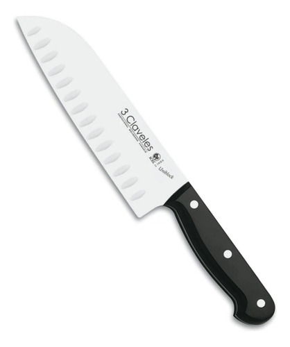 Cuchillo Tres Claveles # 1124 Inox Uniblock 18cm Santoku