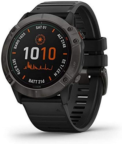 Garmin Fenix 6x Pro Solar Correa Silicona Gris 51mm Reloj