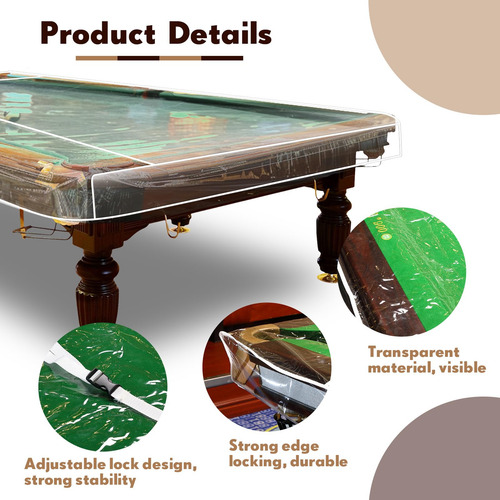 Breling - Funda De Mesa De Billar Transparente De 8 Pies De