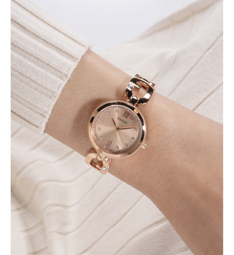 Reloj Pulsera Guess Gw0759l3 Con Correa De Acero Inoxidable Color Oro Rosa