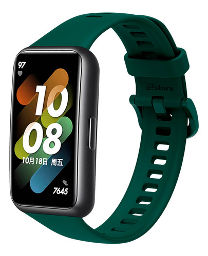 Correa Compatible Con Huawei Band 7 Colores Verde Oscuro