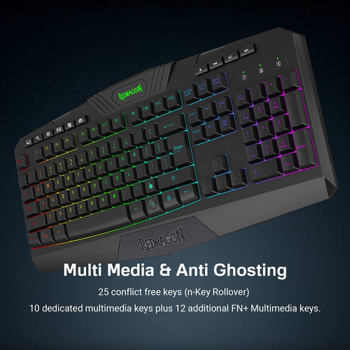 Teclado Inalámbrico Gamer Led Rgb Redragon K503 Black