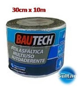 Imagem 2 de 2 de Manta Asfáltica Aluminizada Auto Adesiva Bautech 30cm 10mts