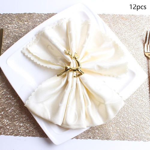 Rl1 12 Uds. Anillos Para Servilletas De Reno, Mesa De Cena