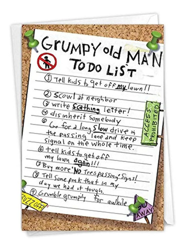 Grumpy Old Man List - Hilarious Tarjeta De Felicitación De C